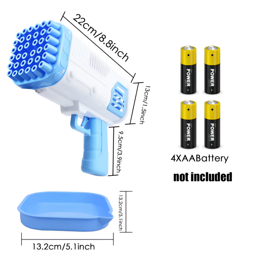 32-Hole 2-in-1 Bazooka Bubble Gun