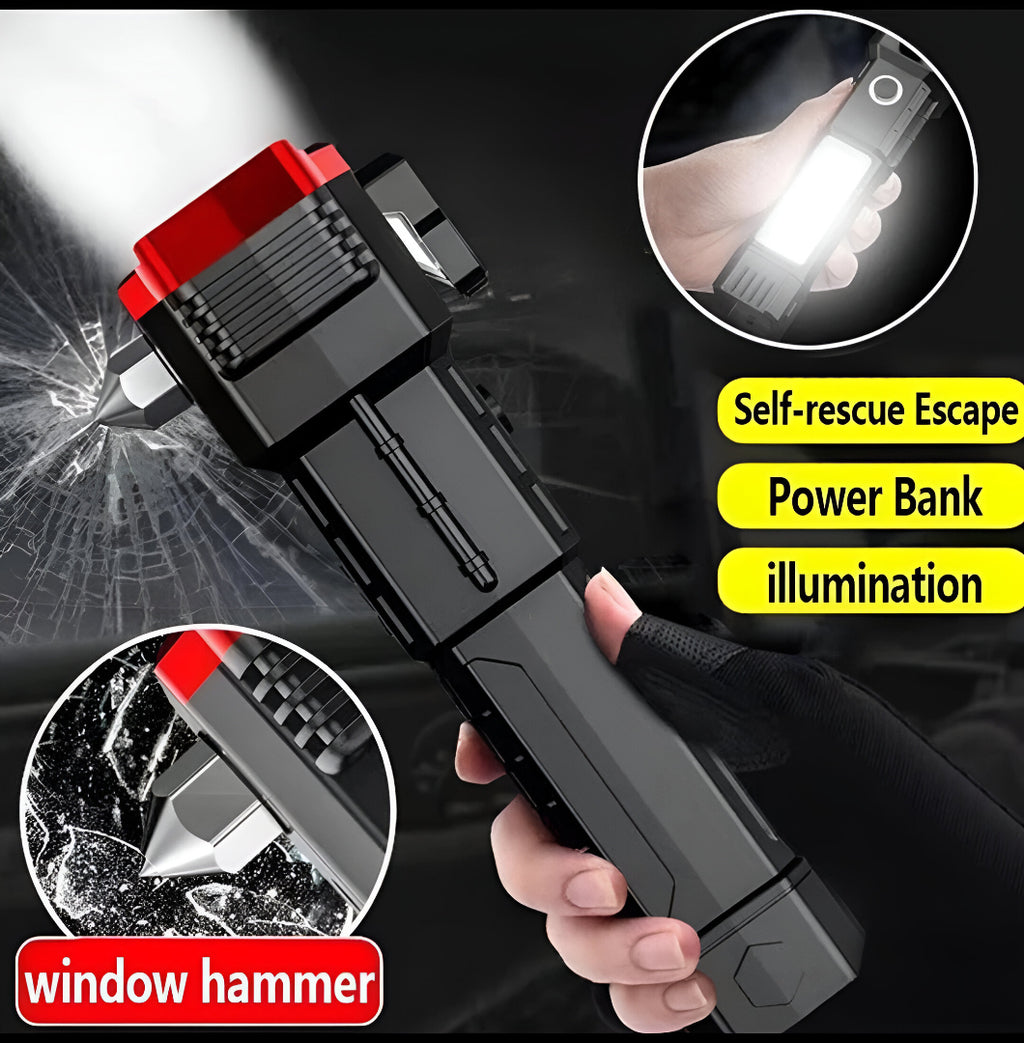 Multifunction Portable LED Flashlight – Rechargeable Hammer Torch