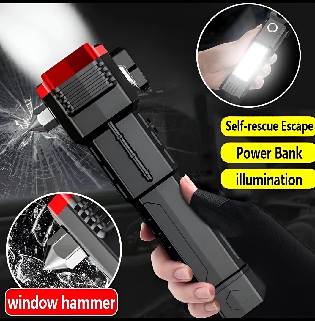 Multifunction Portable LED Flashlight – Rechargeable Hammer Torch